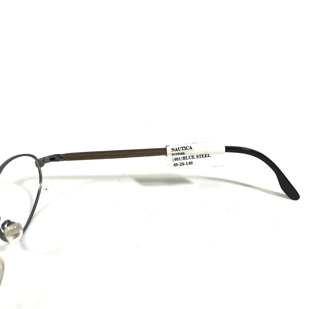 Nautica Eyeglasses Frames N7900 401 Brown blue Grey Round Wire Rim 49-20-140